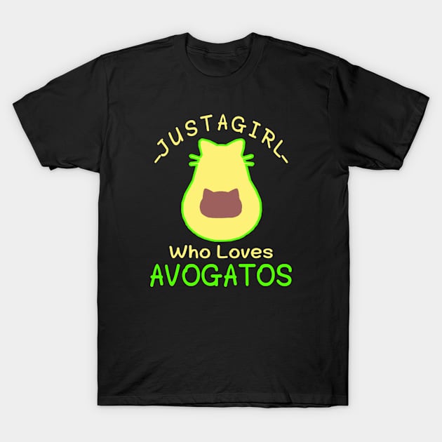 Just a Girl Who Loves Avocados Avocado Cat Vegan T-Shirt by Titou design